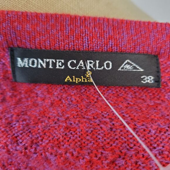 Monte Carlo Merino Wool Blend Cardigan Sweater Button 38 Pink Fisherman Preppy - Picture 11 of 13